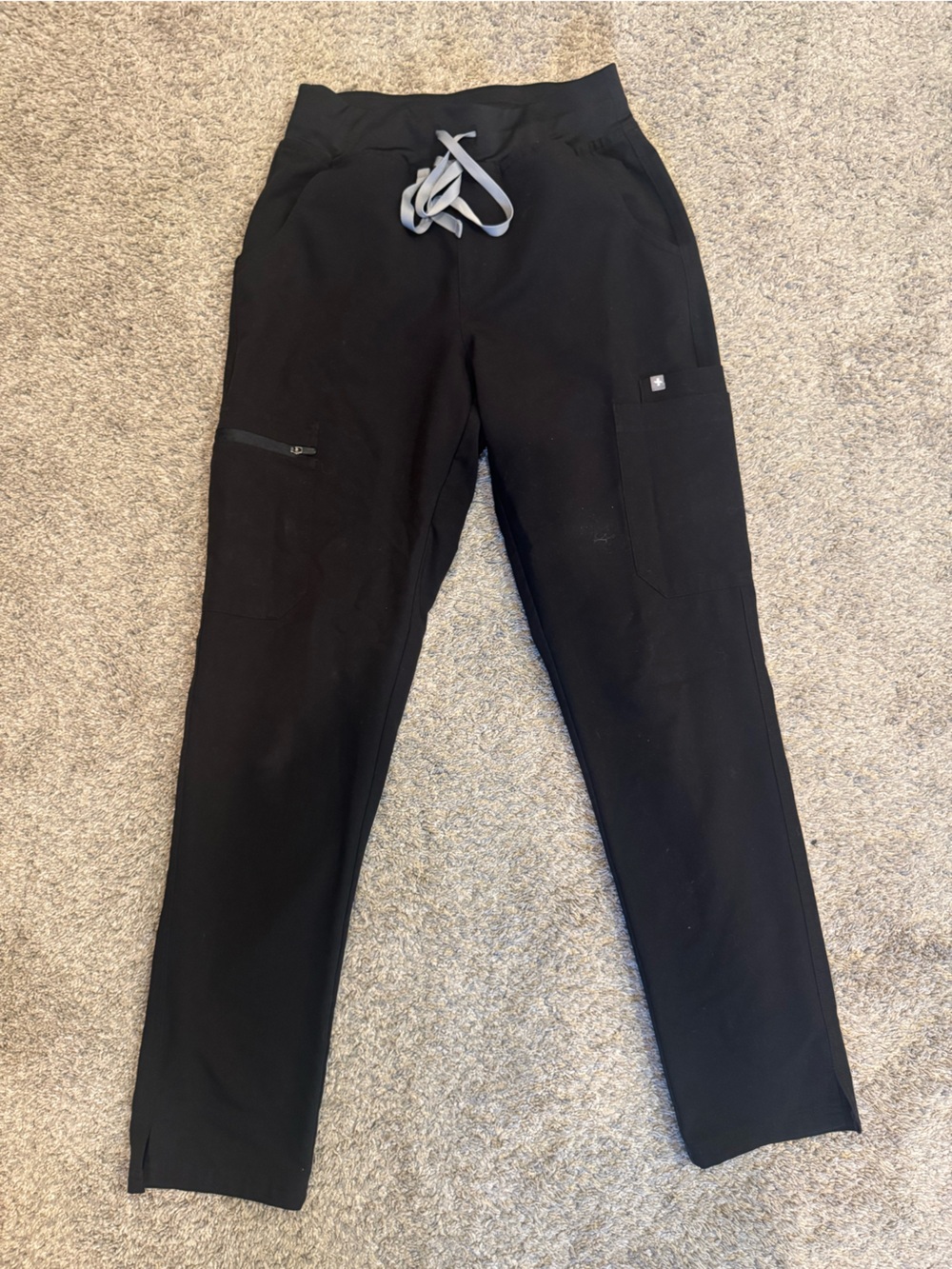 Figs Black Technical Collection Straight-Leg Scrub Pants